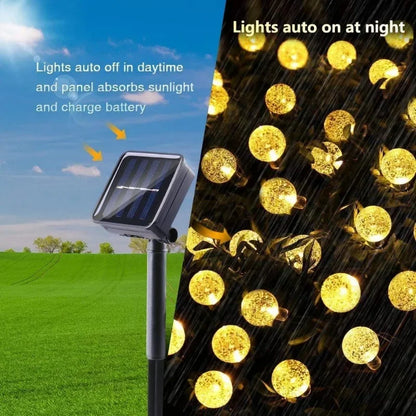 2024 New Solar Crystal Globe LED String Lights LED Solar Outdoor Light IP65 Fairy Light Christmas Garland for Garden Party Decor