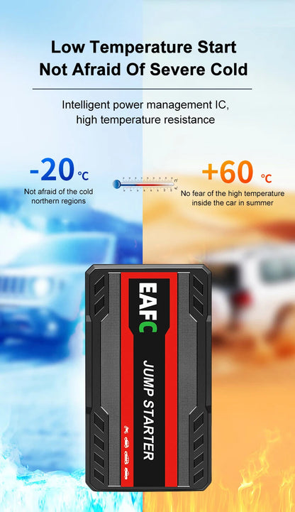 EAFC 12V Car Jump Start 600A-2000A Car Battery Starter Booster Auto Starting Device Emergency Start Portable Power Bank