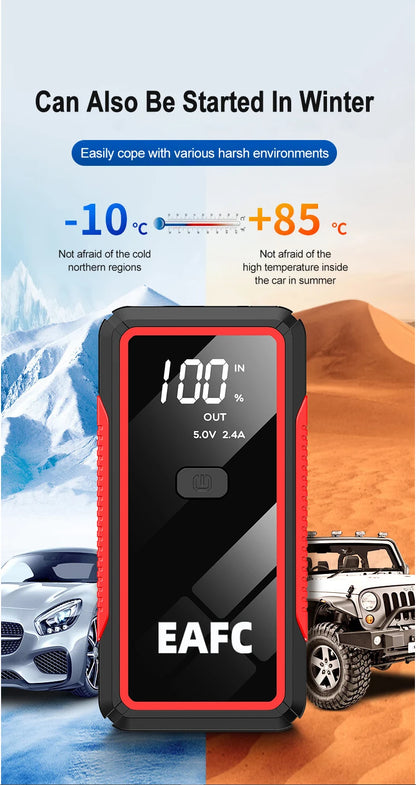 EAFC 12V Car Jump Start 600A-2000A Car Battery Starter Booster Auto Starting Device Emergency Start Portable Power Bank
