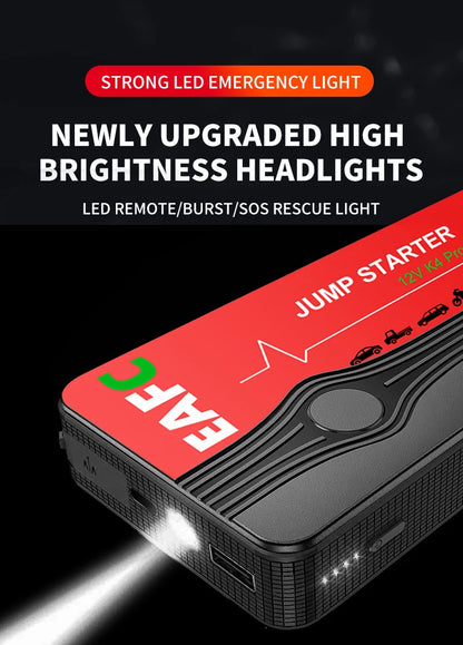 EAFC 12V Car Jump Start 600A-2000A Car Battery Starter Booster Auto Starting Device Emergency Start Portable Power Bank